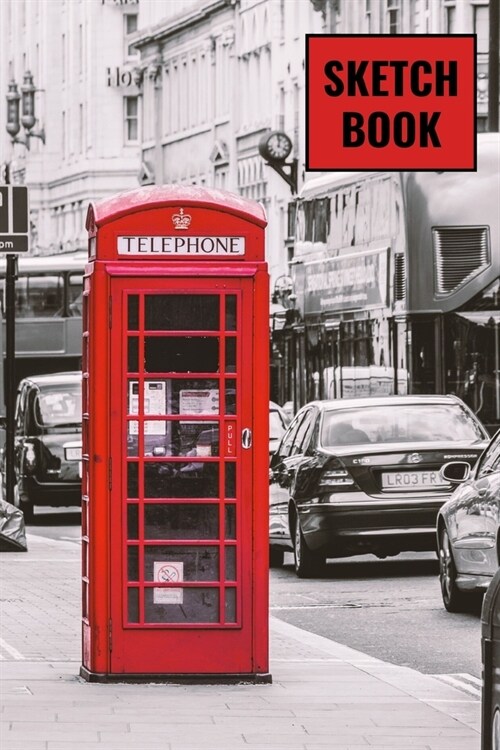 Sketch Book: London phone booth; 100 sheets/200 pages; 6 x 9 (Paperback)
