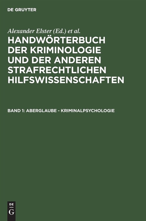 Aberglaube - Kriminalpsychologie (Hardcover, Reprint 2020)