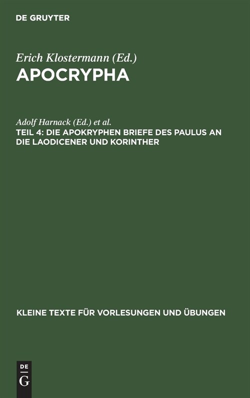 Die apokryphen Briefe des Paulus an die Laodicener und Korinther (Hardcover, Reprint 2020)