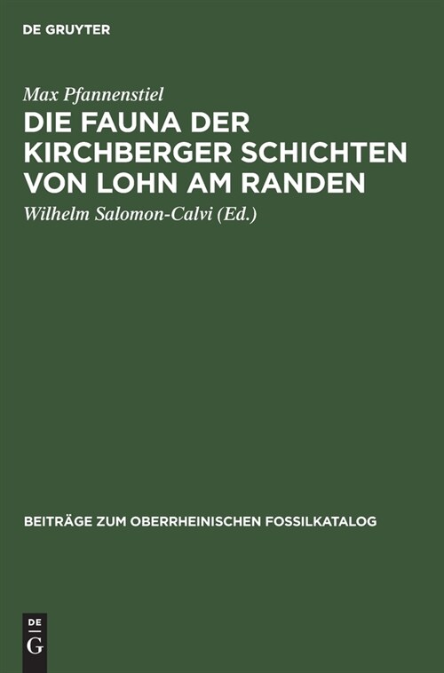 Die Fauna der Kirchberger Schichten von Lohn am Randen (Hardcover, Reprint 2019)