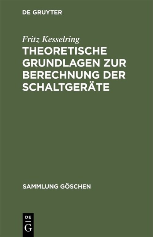 Theoretische Grundlagen zur Berechnung der Schaltger?e (Hardcover, 4, 4., Vollst. Ube)
