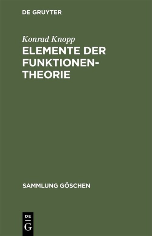 Elemente Der Funktionentheorie (Hardcover, 7, 7. Aufl)