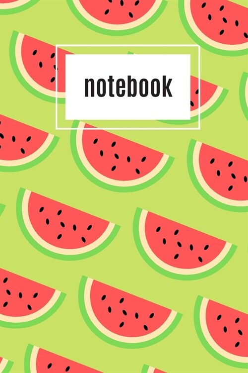Watermelon print green notebook: novelty watermelon notebook 6x9 (Paperback)