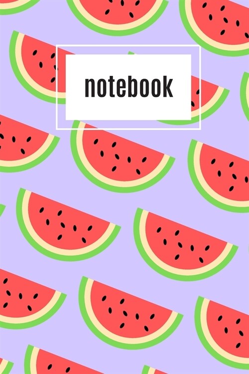 Watermelon print purple notebook: novelty watermelon notebook 6x9 (Paperback)