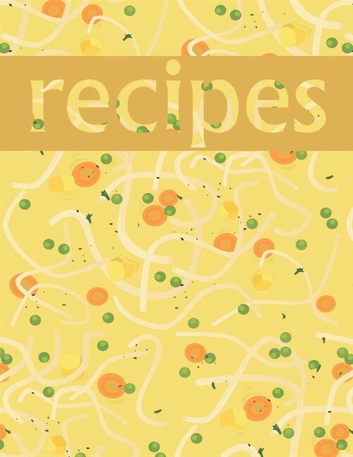 Recipes Notebook: Blank Recipe Journal Perfect For Girl Design With Word Cloud Concept On Black Background (Paperback)