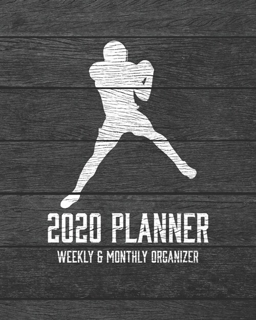 2020 Planner Weekly and Monthly Organizer: American Football Dark Wood Vintage Rustic Theme - Calendar Views with up to 130 Inspirational Quotes - Jan (Paperback)