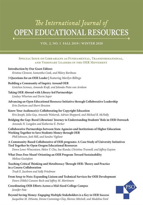 The International Journal of Open Educational Resources: Vol. 2, Issue 1, Fall 2019/Winter 2020 (Paperback)