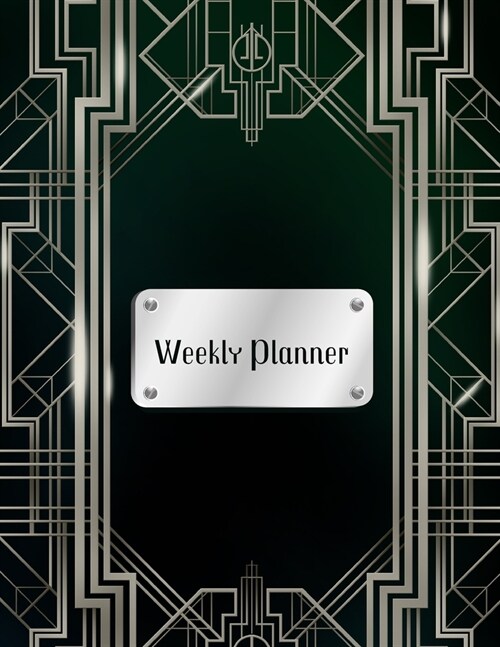 Art Deco Weekly Planner: With Habit Tracker, Phone Book and Password Log (Paperback)