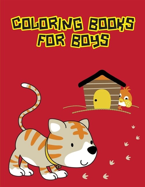 Coloring Books For Boys: An Adorable Coloring Book with funny Animals, Playful Kids for Stress Relaxation (Paperback)