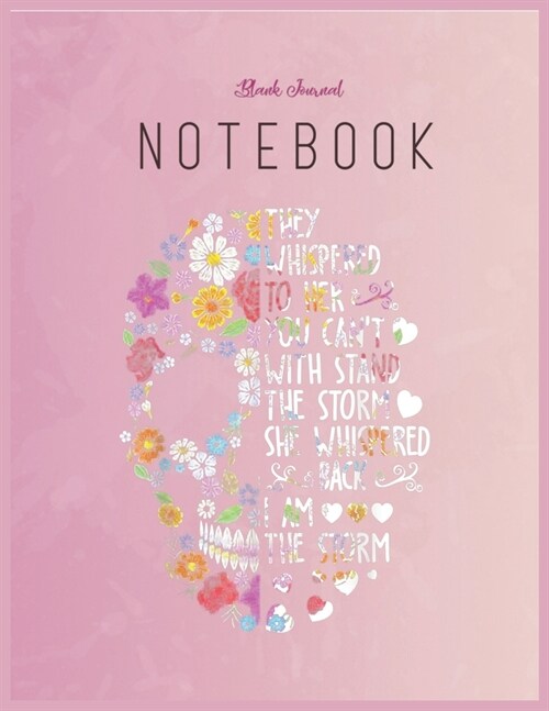 Blank Journal Notebook: They Whispered To Her Flower Skull Floral Fantasy Notebook Journal Blank Composition Notebook for Girls Teens Kids Jou (Paperback)