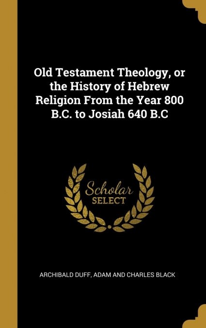 Old Testament Theology, or the History of Hebrew Religion From the Year 800 B.C. to Josiah 640 B.C (Hardcover)