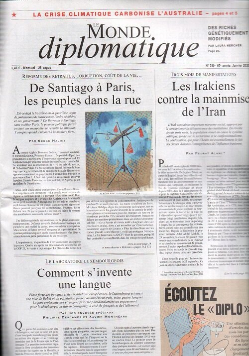 Le Monde Diplomatique (월간 프랑스판): 2020년 01월호