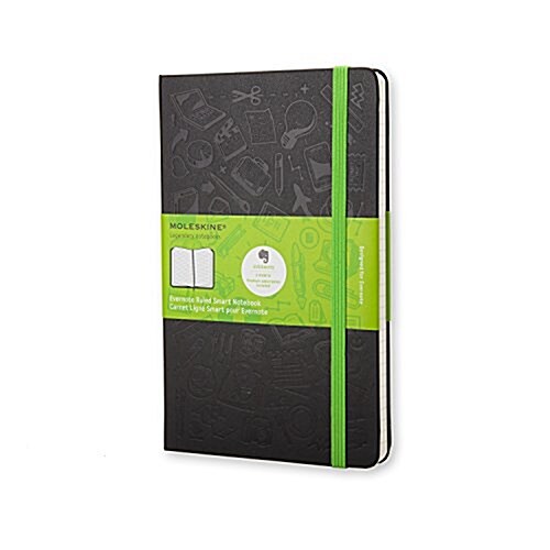Moleskine Evernote Smart Notebook, Large, Ruled, Black, Hard Cover (5 X 8.25) (Hardcover)