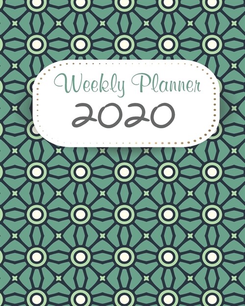 2020 Weekly Planner: 12 Month, Weekly Monthly Appointment Calendar, Agenda Schedule Organizer Journal, Green Pattern (Paperback)