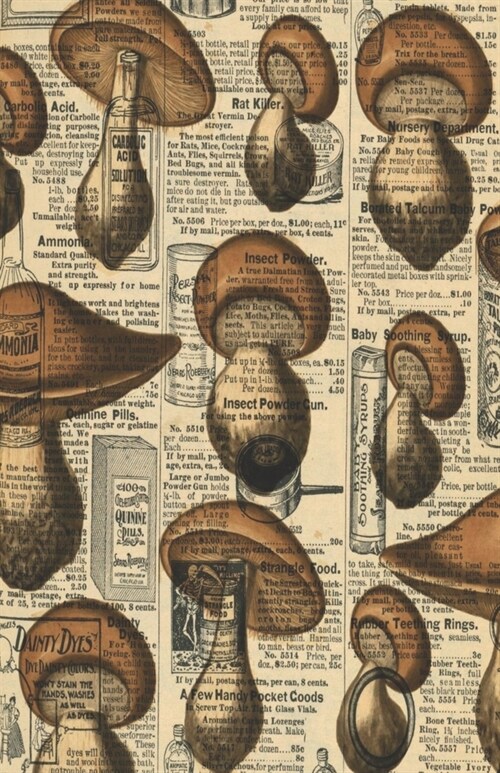 Dot Grid Journal Notebook: Mushroom Epherma Antique Kitschy Morel Growing Edible Fungi - Bullet Planner Book - Dotted Grid - 5.5 X 8.5 120 Pg - (Paperback)