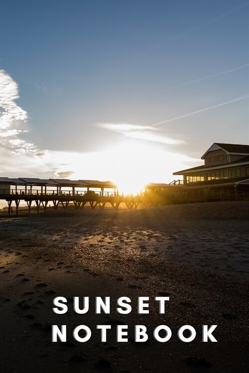 Sunset Notebook: Blank (unlined) Lined Journal, 120 Pages, 6 x 9, present for men, Soft Cover (beach sundown), Matte Finish (Paperback)