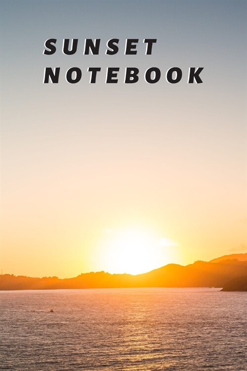 Sunset Notebook: Blank (unlined) Lined Journal, 120 Pages, 6 x 9, gift for women, Soft Cover (beach sundown), Matte Finish (Paperback)