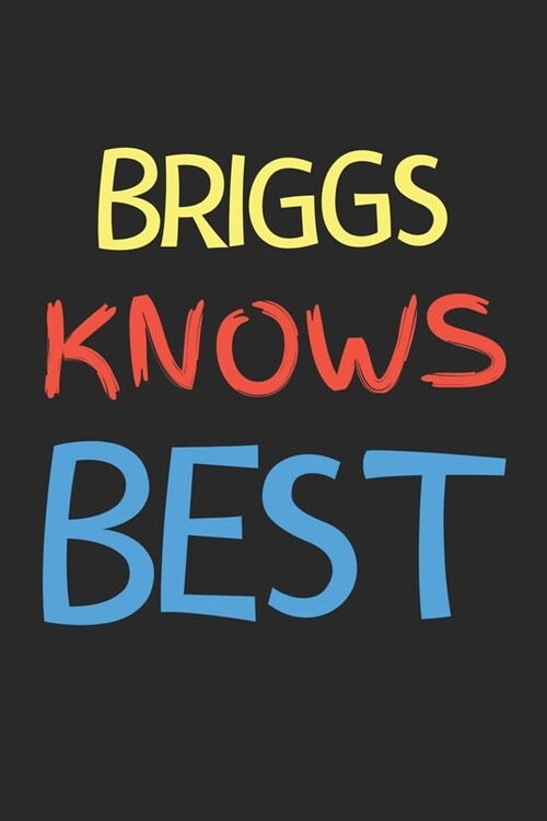 Briggs Knows Best: Lined Journal, 120 Pages, 6 x 9, Briggs Personalized Name Notebook Gift Idea, Black Matte Finish (Briggs Knows Best Jo (Paperback)