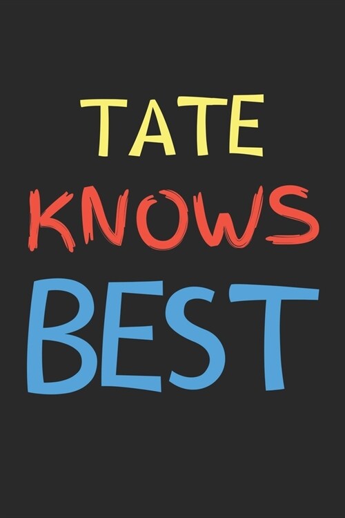 Tate Knows Best: Lined Journal, 120 Pages, 6 x 9, Tate Personalized Name Notebook Gift Idea, Black Matte Finish (Tate Knows Best Journa (Paperback)