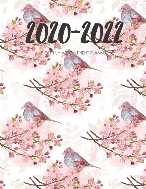 2020-2022 Three 3 Year Planner Pink Sakura Bird Monthly Calendar Gratitude Agenda Schedule Organizer: 36 Months Calendar; Appointment Diary Journal Wi (Paperback)