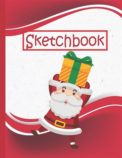 Sketchbook: Notebook for Drawing, Writing, Painting, Sketching or Doodling 110 Pages, 8.5 x 11. Christmas Red Cover Sketchbook B (Paperback)