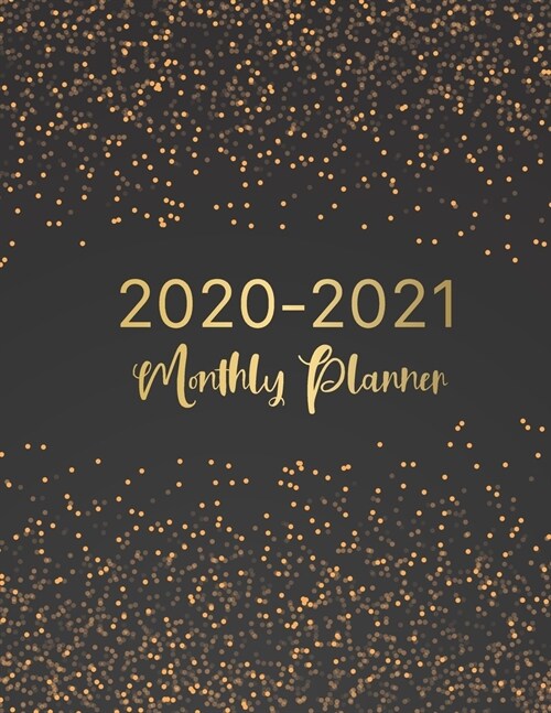 2020-2021 Monthly Planner: Black Gold Texture Cover - 2 Year Monthly Calendar 2020-2021 Monthly - 24 Months Agenda Planner with Holiday - Therapy (Paperback)