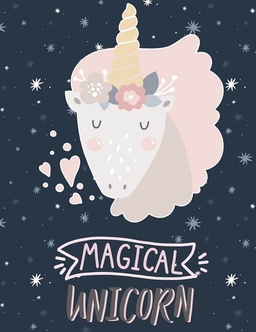 Magical Unicorn: Cute Unicorn Kawaii Sketchbook For Girls Kids With No Lines 8.5 x 11 inches: Sketchbook for a 8 9 10 11 12 13 14 year (Paperback)