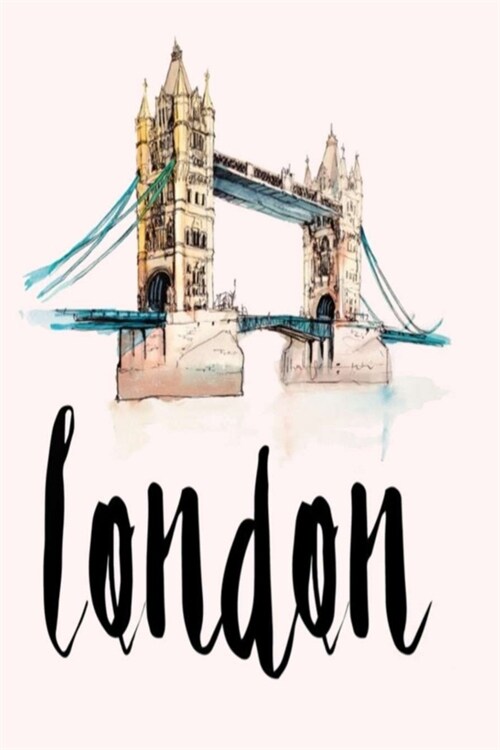 london: Lined Notebook, 110 Pages -Great London Graphic on Light Blush Pink Matte Soft Cover, 6X9 inch Journal for women girls (Paperback)