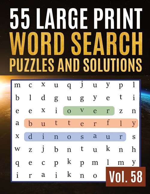 55 Large Print Word Search Puzzles and Solutions: Activity Book for Adults and kids Word Game Easy Quiz Books for Beginners (Find a Word for Adults & (Paperback)