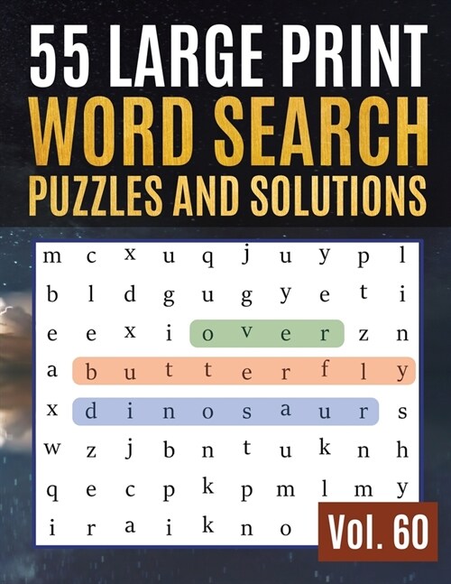 55 Large Print Word Search Puzzles and Solutions: Activity Book for Adults and kids - Word Search Puzzle: Wordsearch puzzle books for adults entertain (Paperback)