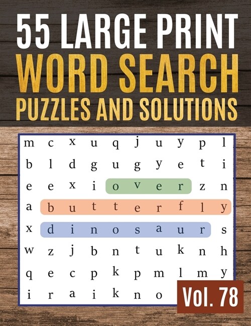 55 Large Print Word Search Puzzles and Solutions: Activity Book for Adults and kids Word Game Easy Quiz Books for Beginners (Find Words for Adults & S (Paperback)