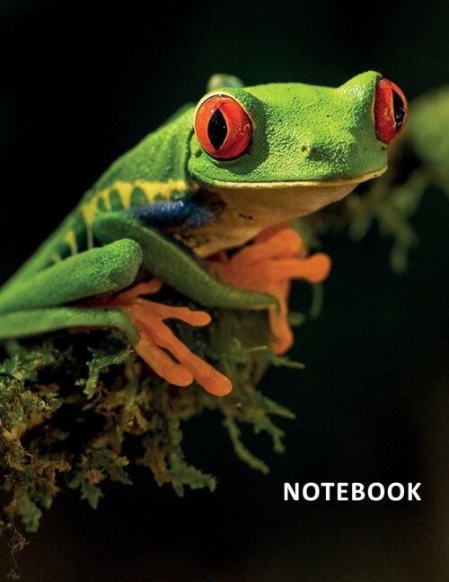 College Ruled Notebook: Green tree frog Helpful Composition Book Daily Journal Notepad Diary for researching how to become an exotic animal ve (Paperback)