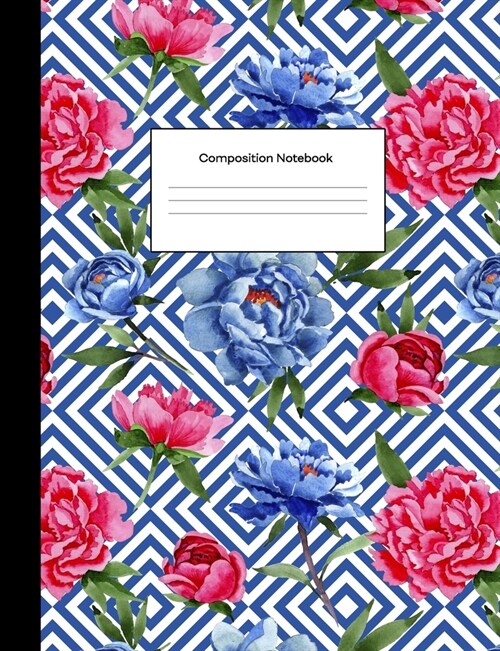 Composition Notebook: Geometric Watercolor Floral College Ruled Blank Lined Composition Book for Students (Paperback)