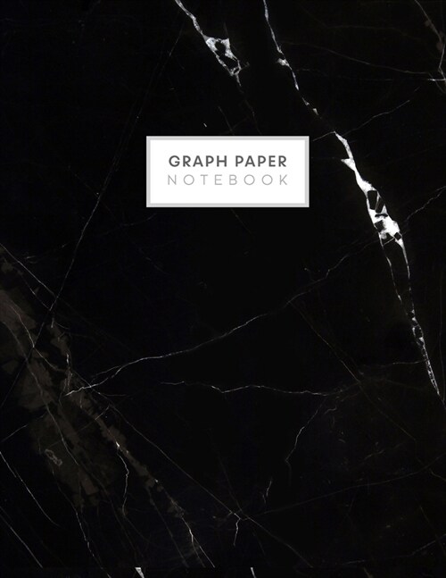 Graph Paper Notebook: Blank Math Composition Book Quad Ruled 4 x 4 (.25) Graphing Paper Simple Black Marble (Paperback)