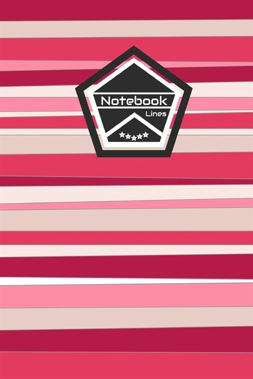 Notebook lines: Happy colors trend colors stripes lines lined notebook A5: 150 blank lined pages (90g / m2) in a practical softcover (Paperback)