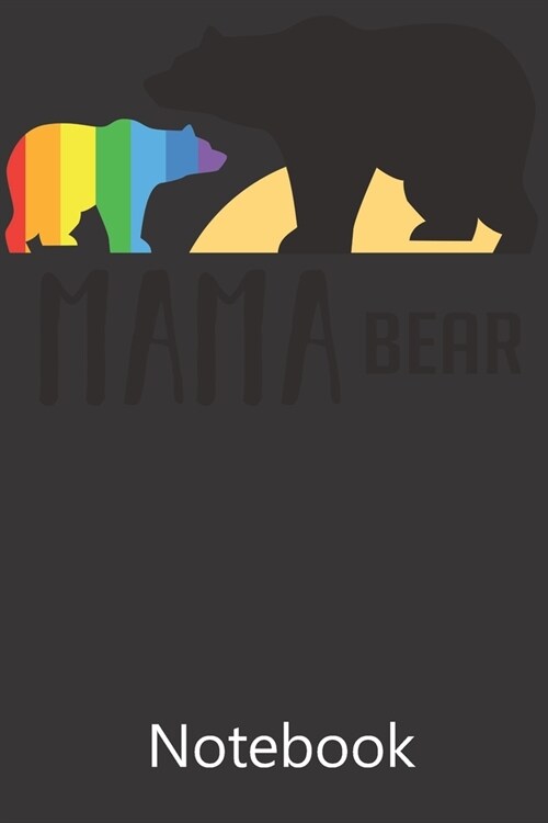 Mama Bear Pride Flag: Funny Cute Notebook, College Ruled Blank Lined Book, Composition Book for School Diary, Christmas Birthday Gifts (Paperback)