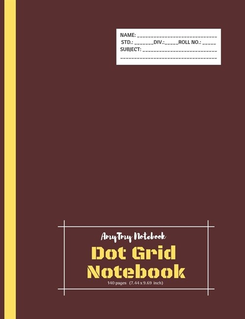 Dot Grid Notebook - AmyTmy Notebook - Personal Diary - Bullet Journal - 140 pages - 7.44 x 9.69 inch - Matte Cover (Paperback)