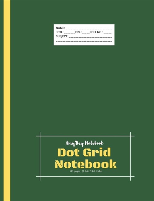 Dot Grid Notebook - AmyTmy Notebook - Personal Diary - Bullet Journal - 80 pages - 7.44 x 9.69 inch - Matte Cover (Paperback)