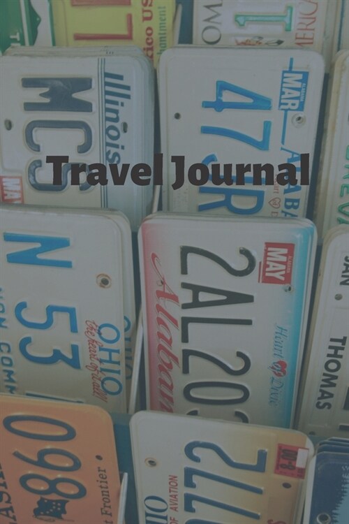 Travel Journal - 6x9 inch blank lined journal license plate cover blue (Paperback)