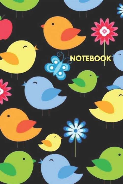 Notebook: Blank Lined Journal to Write in, 120 Pages ( 6x 9 ) Cute Cartoon Chicks Cover Diary for Girls & Women, Soft Matte Co (Paperback)