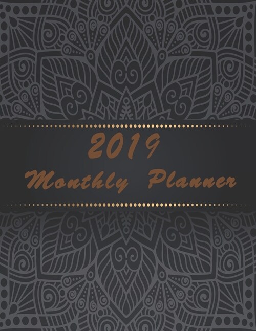 2019 Monthly Planner: Organizer To do List January - December 2019 Calendar Top goal and Focus Schedule Beautiful Happy Cute islamic black b (Paperback)