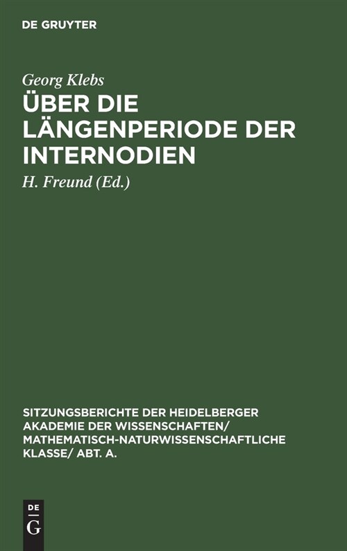 ?er die L?genperiode der Internodien (Hardcover, Reprint 2019)