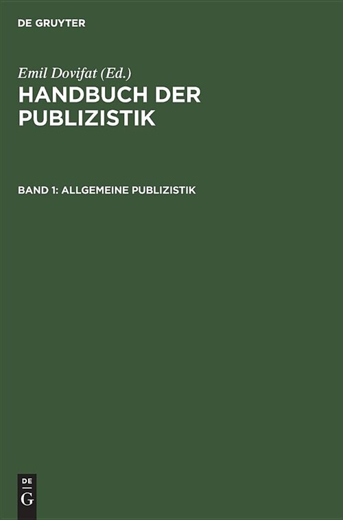 Allgemeine Publizistik (Hardcover, Reprint 2018)