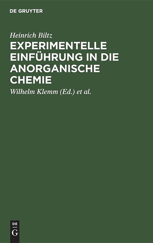 Experimentelle Einf?rung in die anorganische Chemie (Hardcover, 51, 51.-56. Neubear)