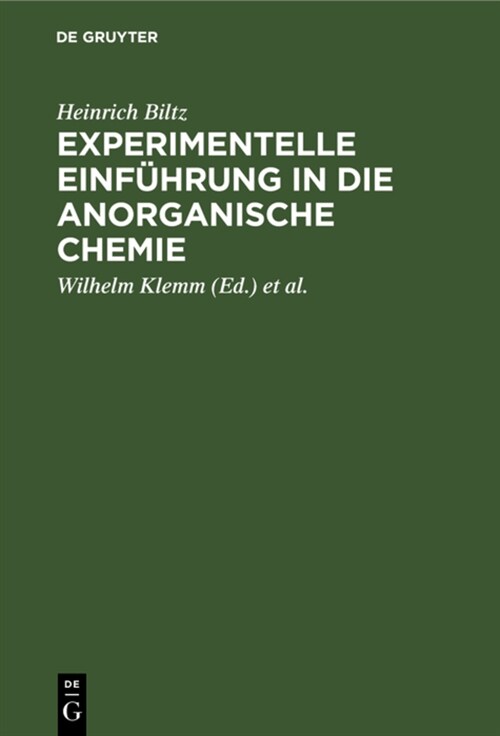 Experimentelle Einf?rung in Die Anorganische Chemie (Hardcover, 33, 33. 35. Aufl. R)