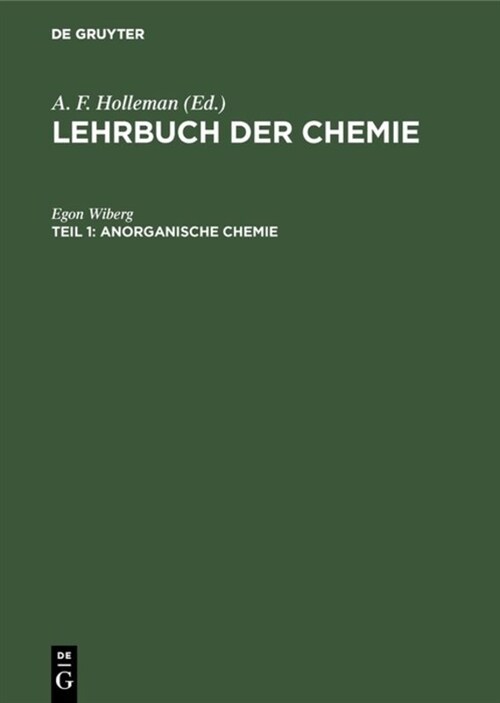 Anorganische Chemie (Hardcover, Reprint 2019)