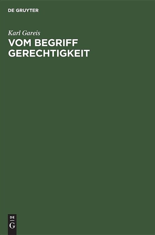 Vom Begriff Gerechtigkeit (Hardcover, Reprint 2019)