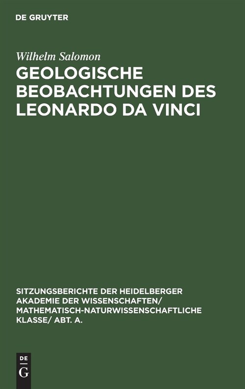 Geologische Beobachtungen des Leonardo da Vinci (Hardcover, Reprint 2019)