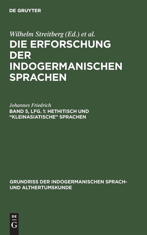 Hethitisch und kleinasiatische Sprachen (Hardcover, Reprint 2019)