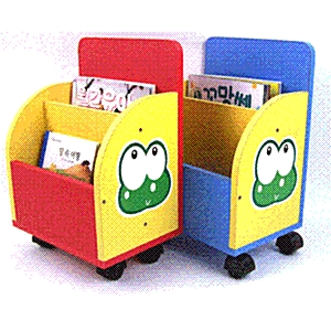☆개구리이동식책꽂이(2단)/책장/그림책수납/유아책꽂이